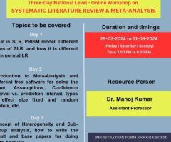 Three Days Online National Level Workshop on Systematic Literature Review (SLR) and Meta Analysis